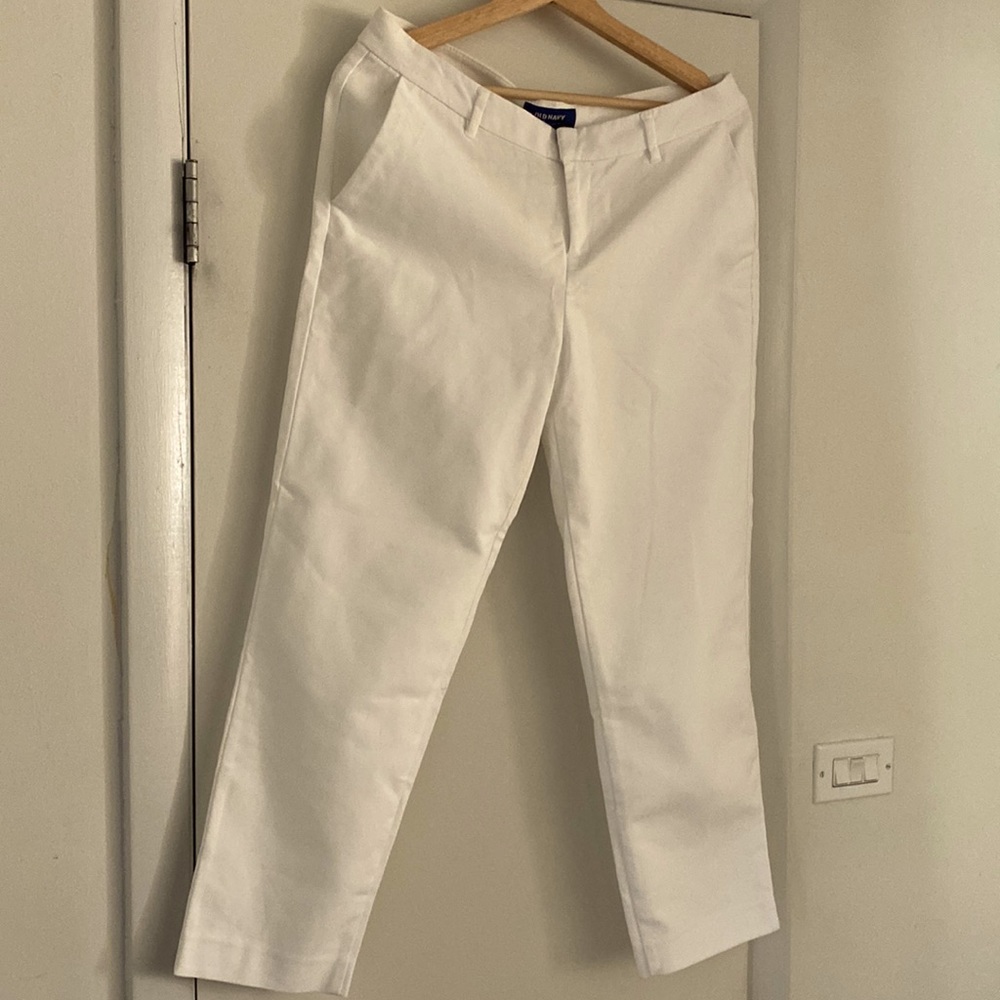 Old Navy White Harper Cropped Pants Size 10